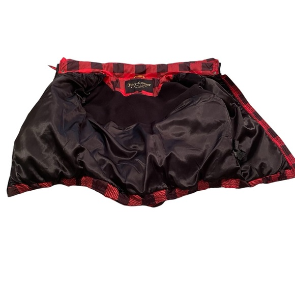 Juicy Couture Black Label Buffalo Red/Black Plaid FunnelNeck Puffer-Size Small - Picture 9 of 16